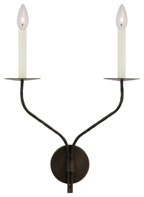 Belfair Large Double Sconce in Aged Iron
