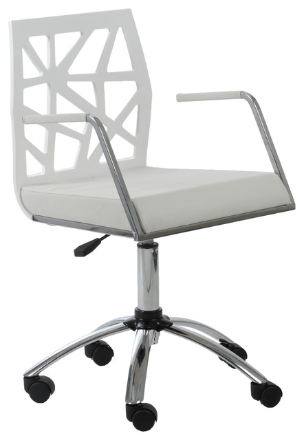 Sophia Office Chair, White/Chrome