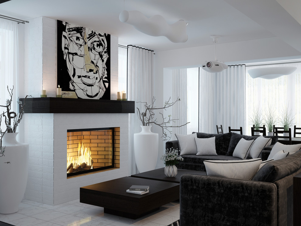 Дом в черно белых тонах