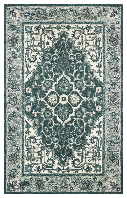Oriental Weavers Zahra Collection Grey/ Blue Oriental Indoor Area Rug 2'6"X8'