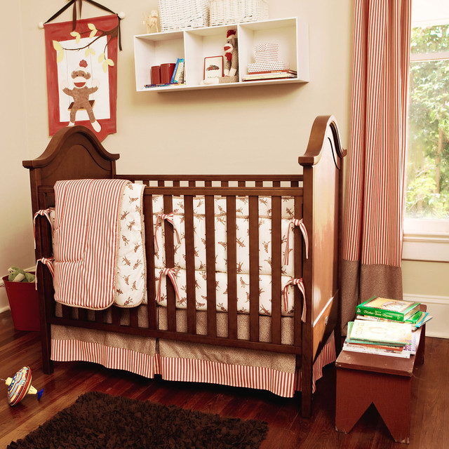 sock monkey crib bedding