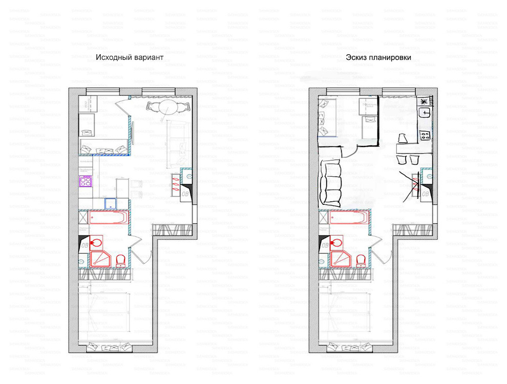 Идеи перепланировки для двухкомнатных квартир