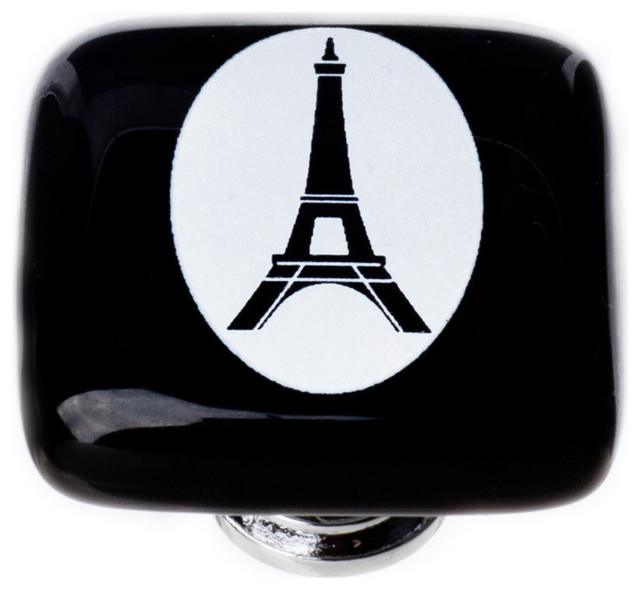 New Vintage Square Black Eiffel Tower Cameo Contemporary Cabinet New Vintage Square Black Eiffel Tower Cameo Oil Rubbed Bronze Base