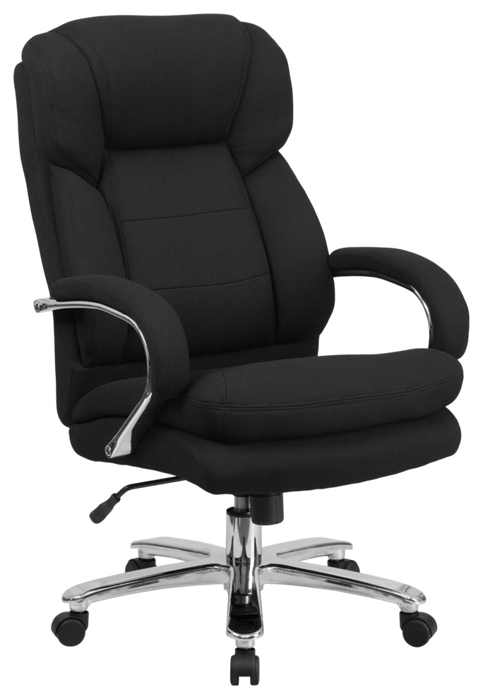 Flash Furniture Big and Tall Fabric Swivel Office Chair, Black
