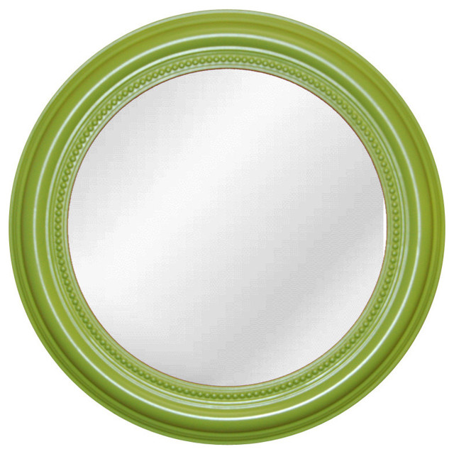 Round Beaded Mirror Luau Green Transitional Wall Mirrors By Round Beaded Mirror Luau Green