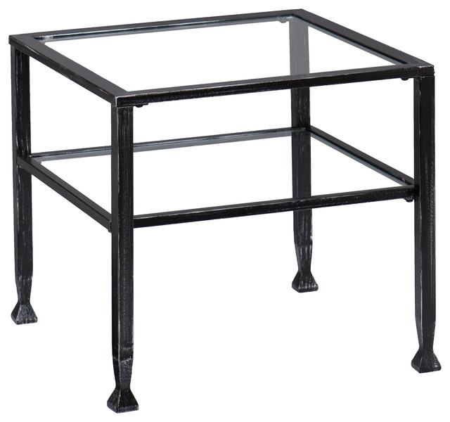 Symon Metal/Glass Bunching Cocktail Table Transitional Coffee