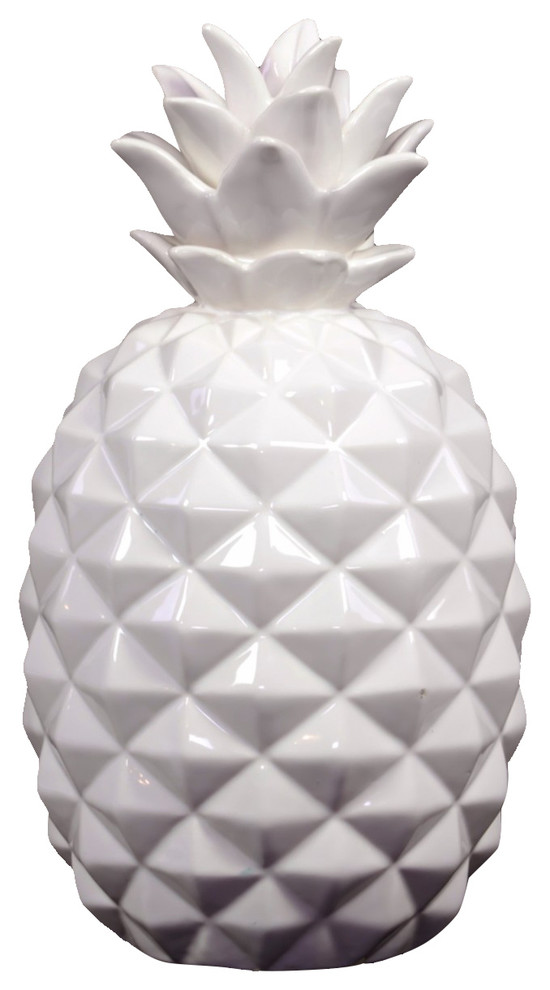 Fine Crafted Pineapple Figurine, Small, White