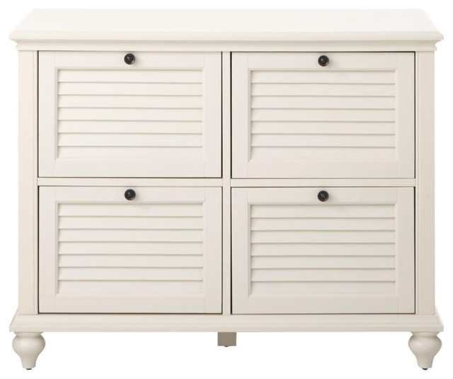 Polar White 4 Drawer File Cabinet Traditional Filing Cabinets