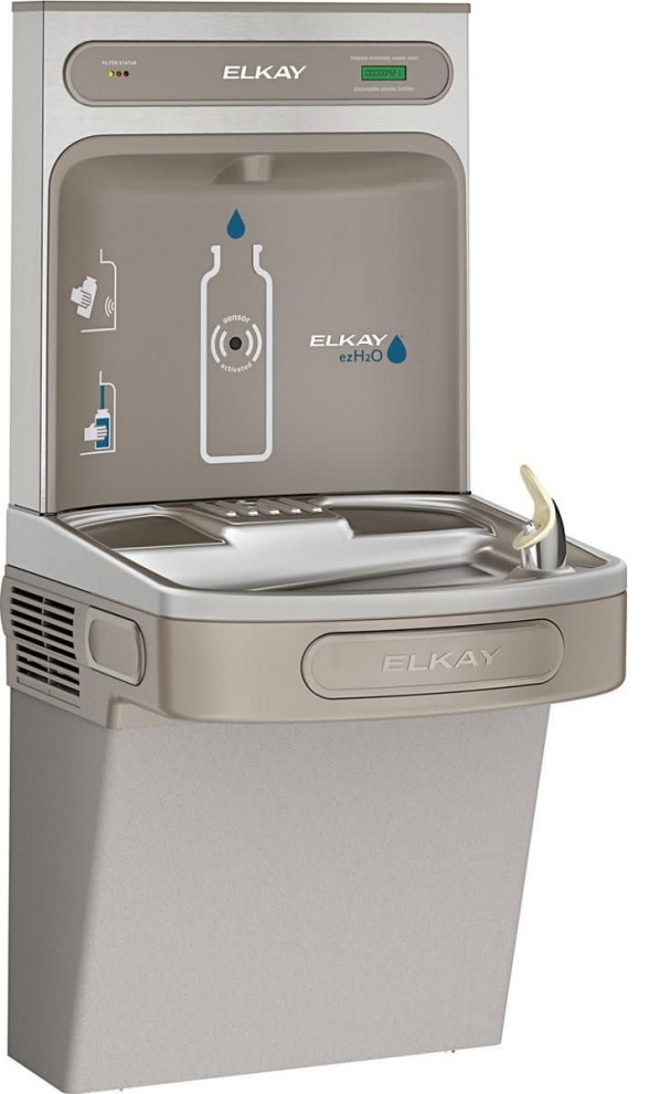 Elkay LZS8WS EZH2O Wall Mounted Drinking Fountain and Hands by