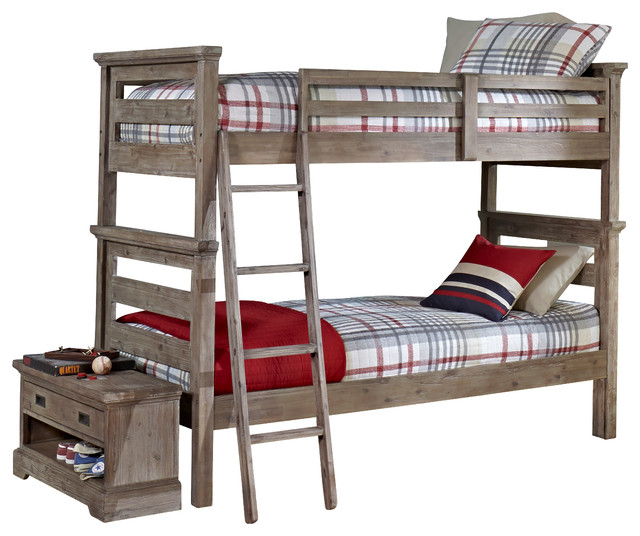 Traxler Sandwashed Gray Bunk Bed Rustic Beds By Totally Traxler Sandwashed Gray Bunk Bed Rustic Beds By Totally Kids Fun Furniture Toys