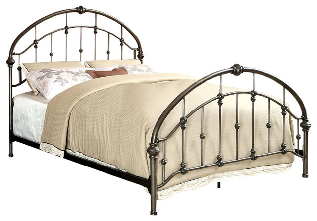 Avalon Brushed Bronze Twin Size Metal Bed Frame - Contemporary - Panel ...