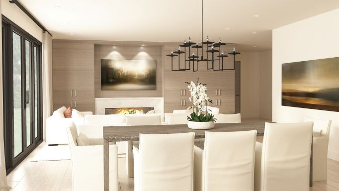 Dining room - modern dining room idea in Vancouver