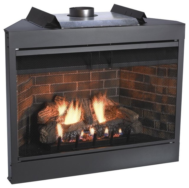 Premium MV 42" Flush Face BVent Fireplace, Natural Gas Transitional