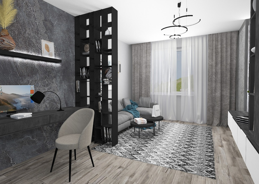 Однокомнатная квартира в серых тонах