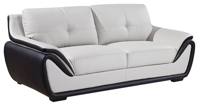 Grey/ Black Bonded Leather Sofa