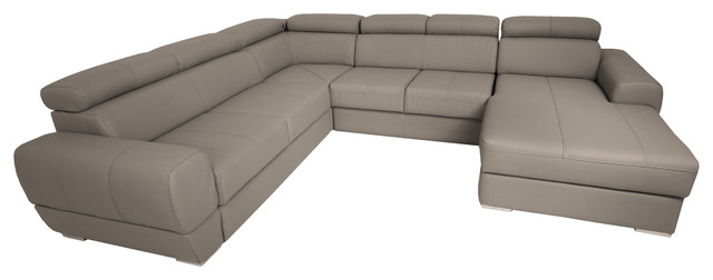Vento Large Sleeper Sectional, Leather Sofa Sleeper Sectional