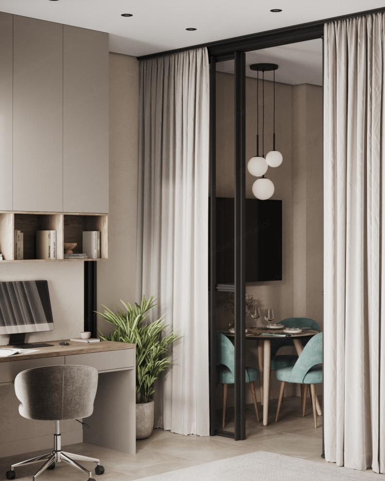 Дизайн проект 1 комнатной квартиры - ЖК Прокшино