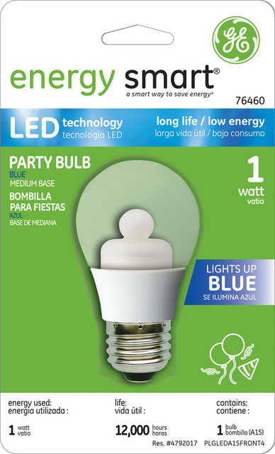 GE Energy Smart Blue Color 1W A15 LED Bulb (Blue, Clear)