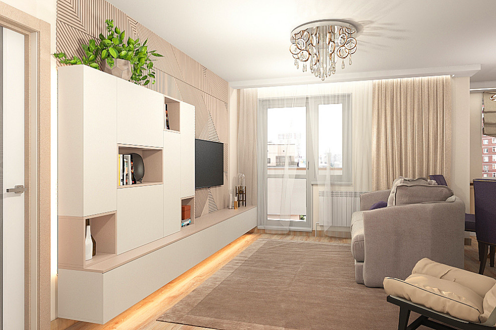 Зал. Вид на зону тв.