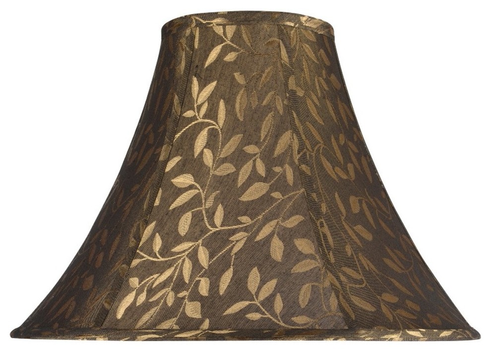 30046 Bell Shape Spider Lamp Shade, Brown, 16" wide, 6"x16"x12