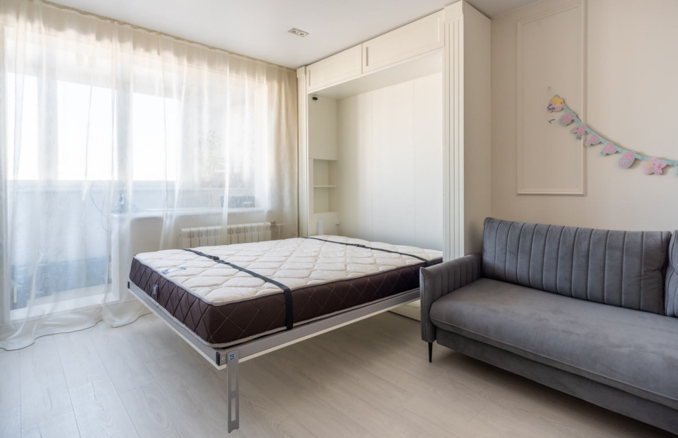 Шкаф-Кровать Квадро в белом цвете