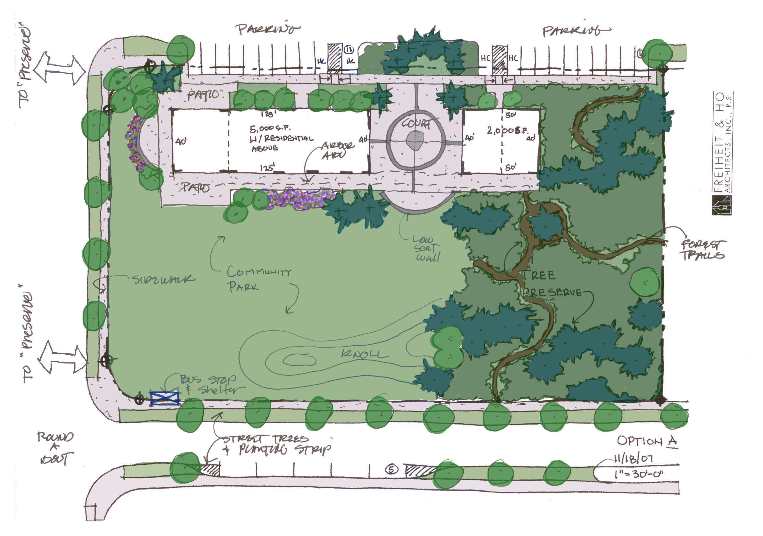 Conceptual plan of main park and recreation area