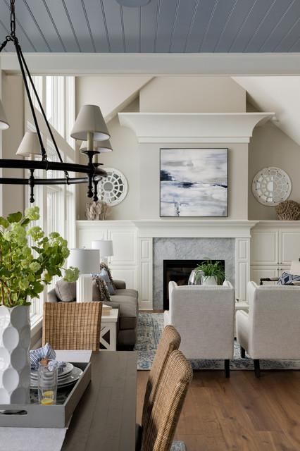 Transitional New Home Construction traditional-family-room