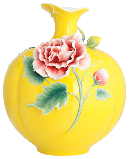 Franz Porcelain Collection Florissima Cotton Rose Large Vase