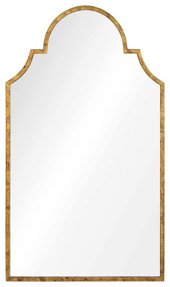 Tall Arched Mirror, Distressed Gold Leaf