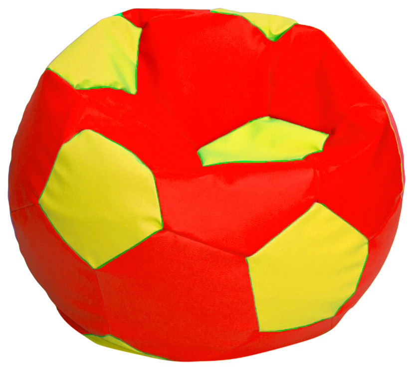 Large Beanbag Soccer, Filled, Red and Yellow
