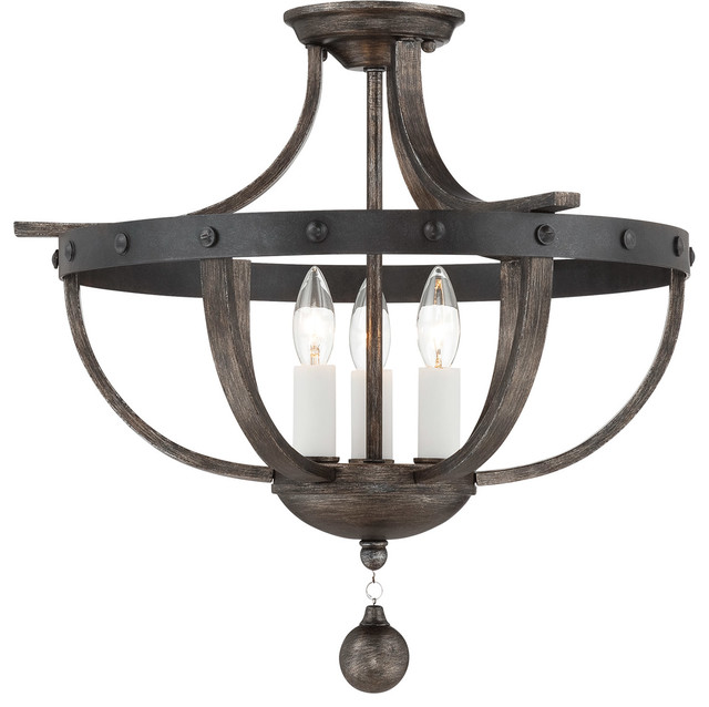 semi flush 3 light ceiling lights