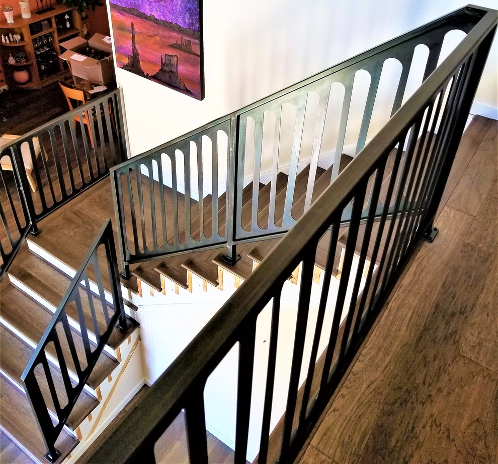 Custom Panel Railing - Eclectic - Staircase - Denver - by Rod and Forge ...