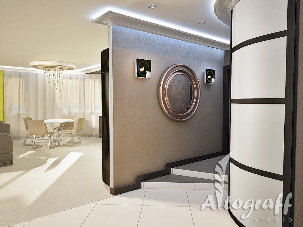 Черно-белая квартира для молодой семьи