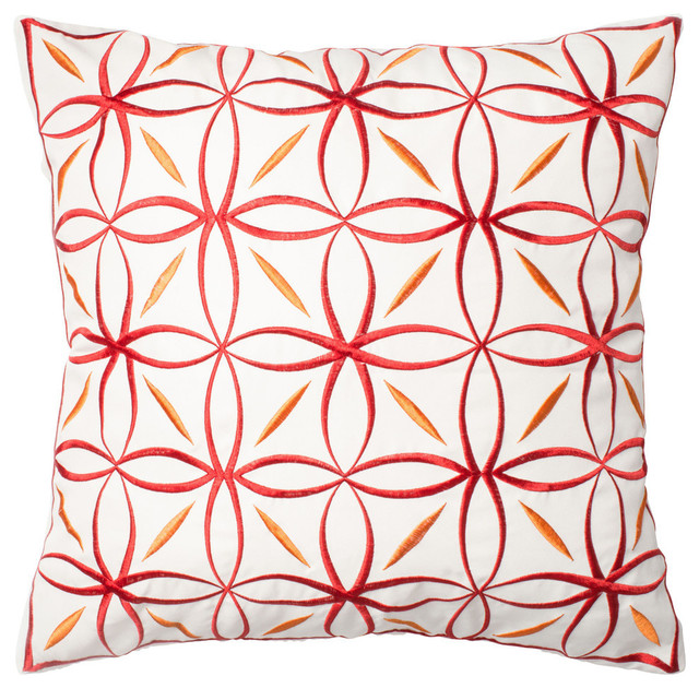 Loloi Inc. Pillow, Red and Orange, 22"x22" Contemporary Outdoor