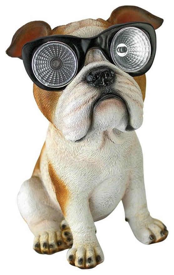 Bright Eyes Solar Pug Dog Statue