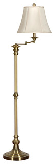 Swing Arm Floor Lamp, Antique Brass Finish