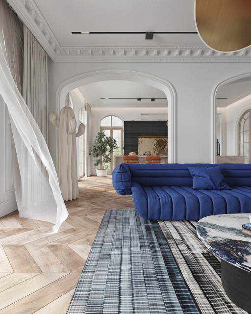 French Elegance Villa nyklassisk-vardagsrum