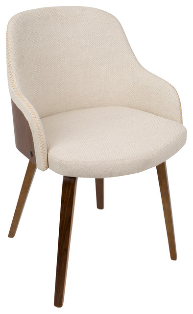 Lumisource Bacci Chair In Walnut And Cream Finish CH-BCCI WL+CR