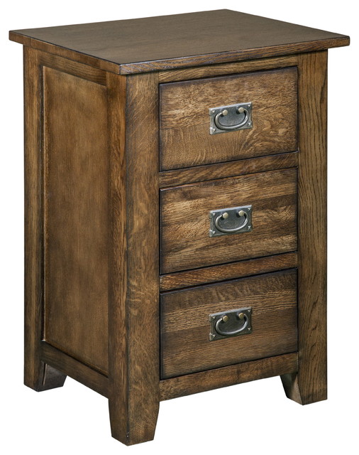 Mission Quarter Sawn White Oak 3 Drawer Nightstand End Table