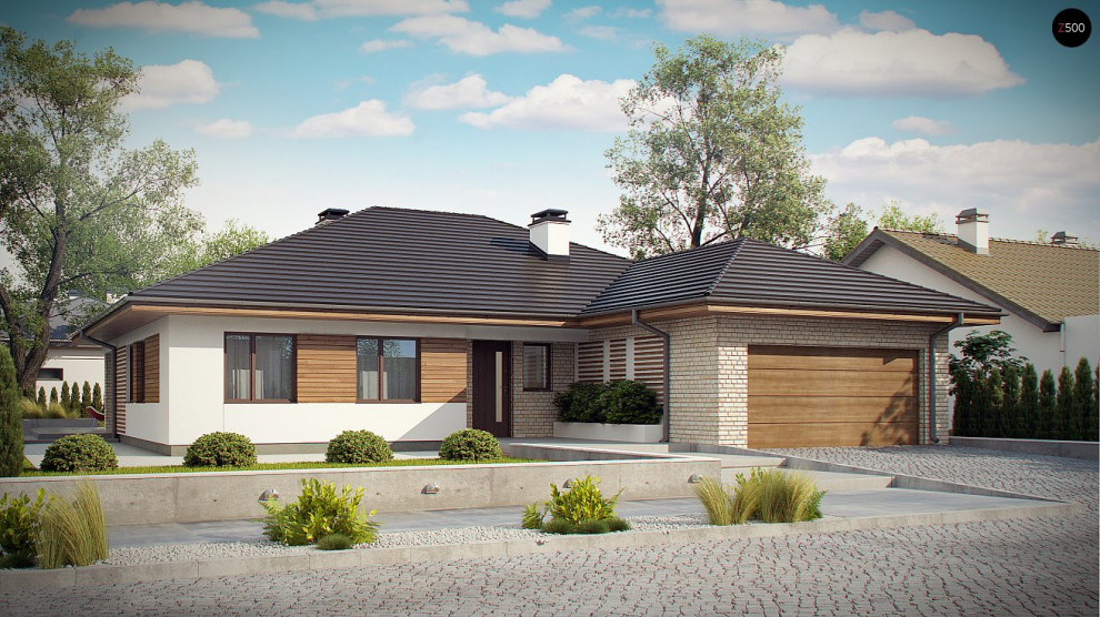 Z301 Комфортный одноэтажный дом с большой террасой.