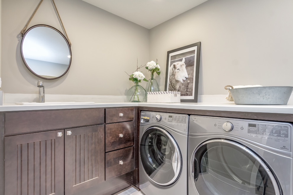 Transitional laundry room in Columbus.