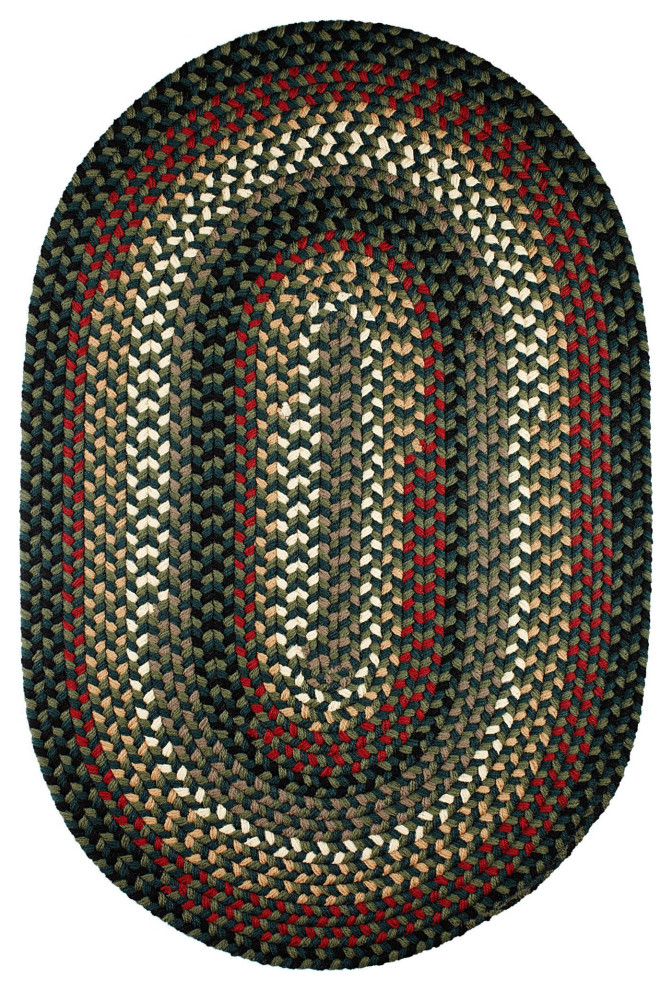 Santa Maria Traditional Braided Rug Verdant 7'x9' Oval
