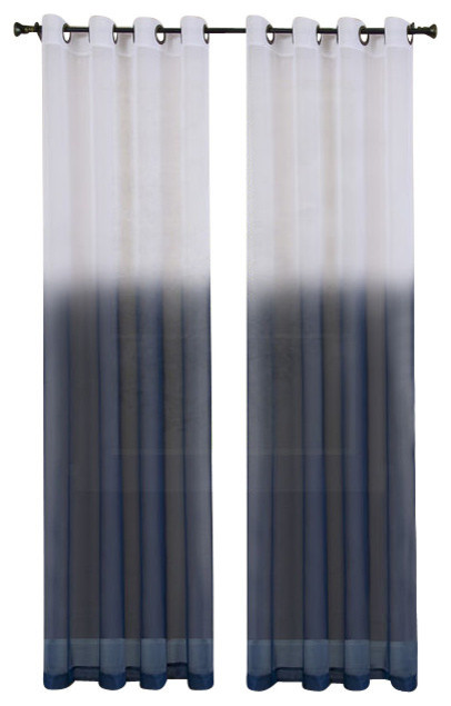 Essence Window Curtain Panel, 52"x63", Blue