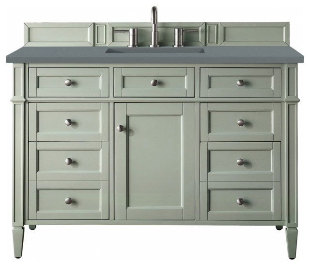 48" Transitional Sage Green Freestanding Single Sink Bathroom Vanity