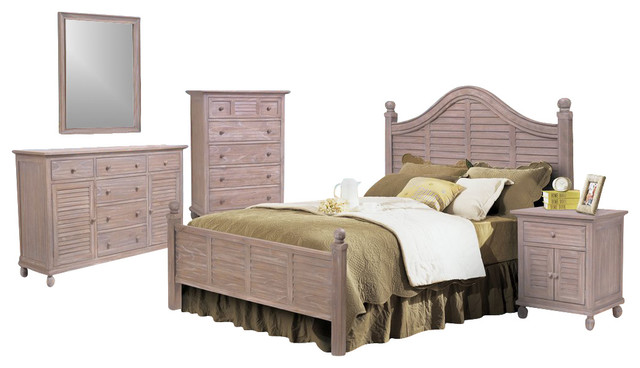 Tortuga Driftwood White 5 Piece Tropical Bedroom Set Traditional Tortuga Driftwood White 5 Piece Tropical Bedroom Set Traditional Furniture Sets By American Rattan Wicker