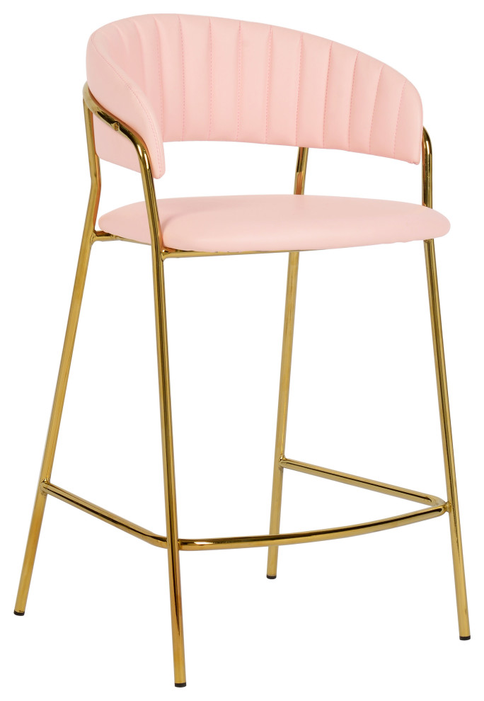Padma Blush Vegan Leather Counter Stool (set of 2) Blush