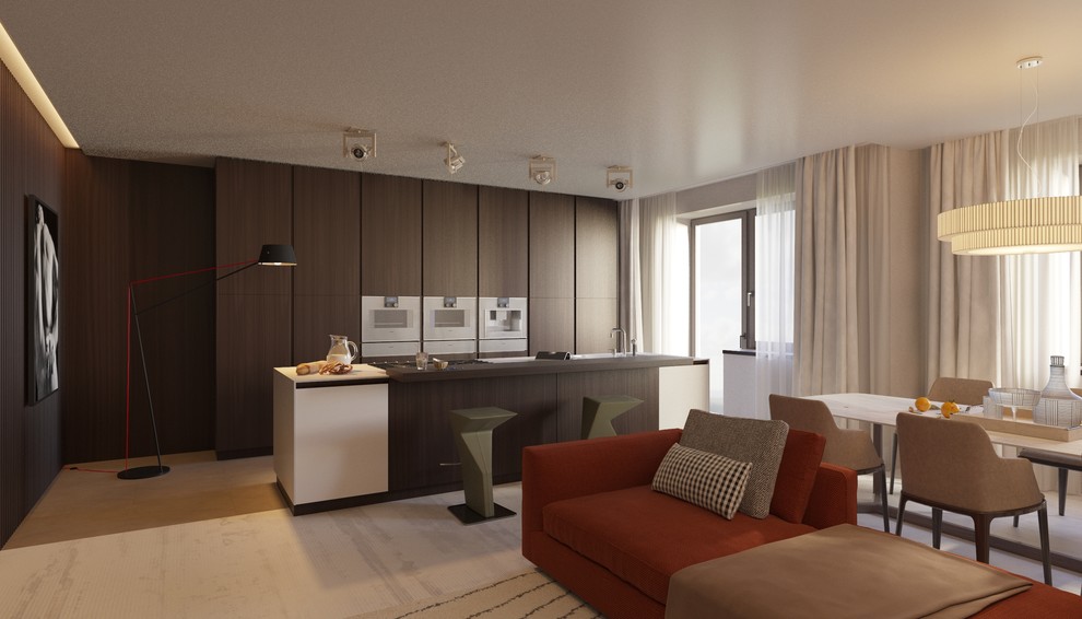 Кухня с гостиной. Частные апартаменты.