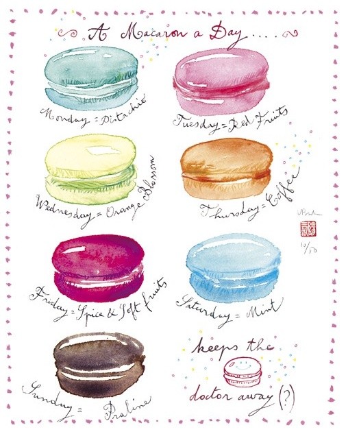 "A Macaron a Day" 8 x 10 print by Lucile's kKitchen