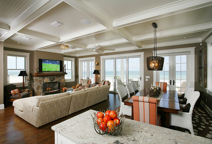 Beach style dining room in Tampa.