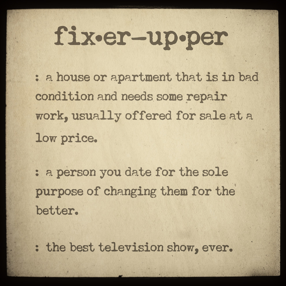 Fixer Upper Definition, 24" H X 24" W, 24" H x 24" W x 1.5" D